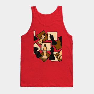 Cool Chess Game Pieces Abstract Art Design Tank Top