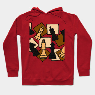 Cool Chess Game Pieces Abstract Art Design Hoodie