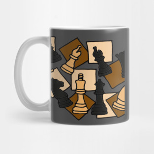 Cool Chess Game Pieces Abstract Art Design Mug