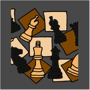 Cool Chess Game Pieces Abstract Art Design Posters and Art