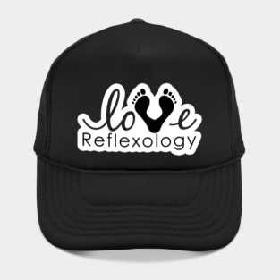 Love Reflexology - (white outline) black font Hat