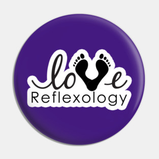 Love Reflexology - (white outline) black font Pin