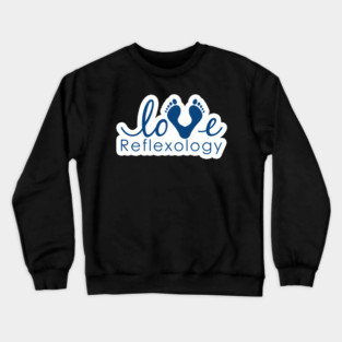 Love Reflexology - (white outline) blue font Crewneck Sweatshirt