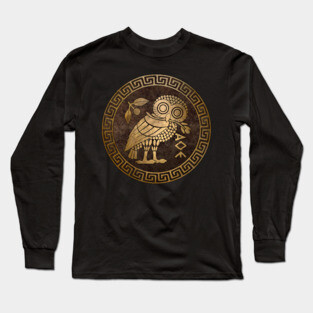 Athens Ancient Greece Athenian Owl Symbol of Goddess Athena Long Sleeve T-Shirt