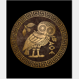Athens Ancient Greece Athenian Owl Symbol of Goddess Athena Posters and Art
