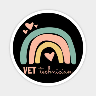 Veterinary Technician Vet Tech Veterinarian Rainbow Magnet