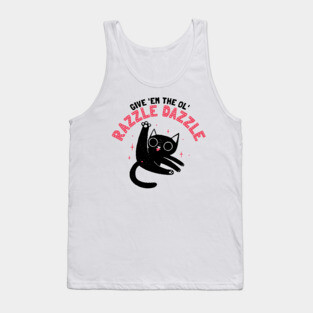 Give ’Em the Ol’ Razzle Dazzle – Cute Black Cat Cartoon Tank Top