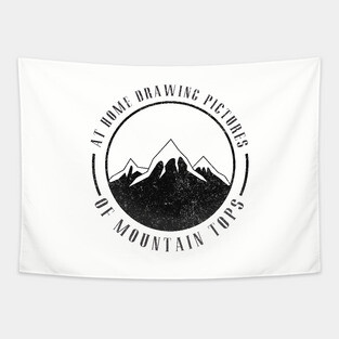 At home drawing pictures, of mountain tops Tapestry