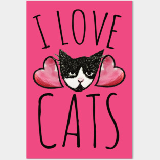 I love cats Posters and Art