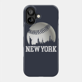 New York NY Skyline Baseball Stripes For Game Day Retro Style Phone Case