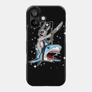 Badass Pirate Easter Bunny riding a Shark !!! Phone Case