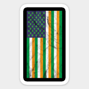 USA and Irish Flag Mashup Sticker