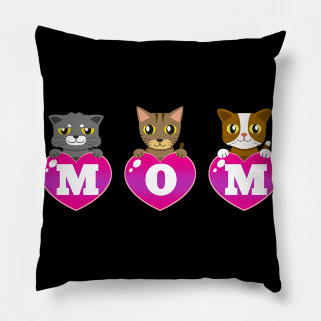 Mom Cat lover hearts Pillow by creative