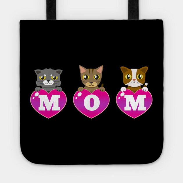 Mom Cat lover hearts Tote by creative