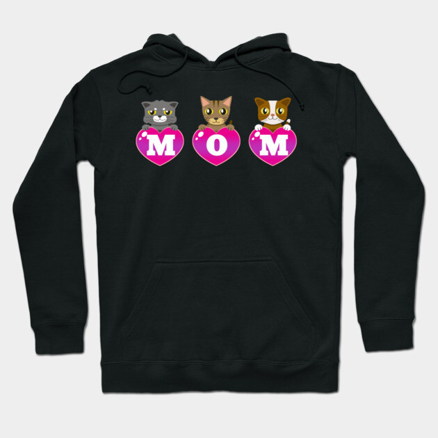 Mom Cat lover hearts Hoodie by creative