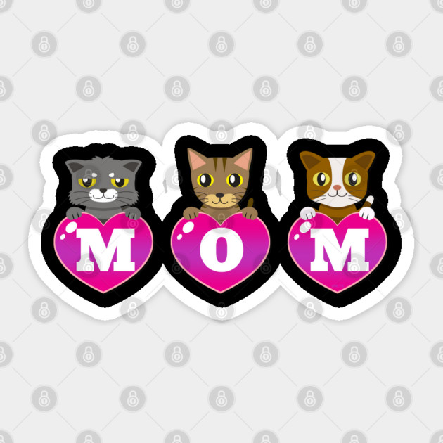 Mom Cat lover hearts Sticker by creative