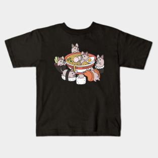 Sphynx Cat Ramen Sushi Kids T-Shirt