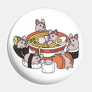 Sphynx Cat Ramen Sushi Pin