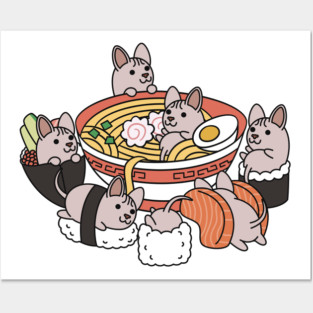 Sphynx Cat Ramen Sushi Posters and Art
