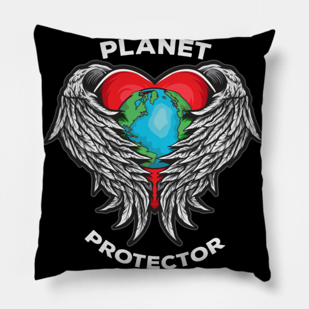 Planet Protector Earth Day Pillow by creative