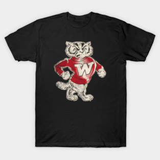 Vintage "Bucky" the badger Mascot Logo for Wisconsin T-Shirt