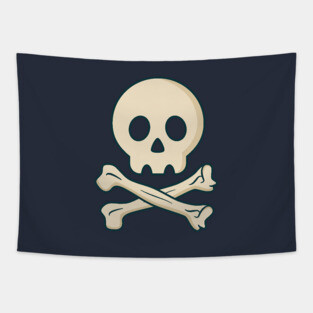 Cool Pirate Skull T-Shirt Tapestry