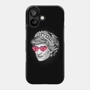 Princess Diana Queen Of Hearts • UK Flag Heart Sunglasses Phone Case
