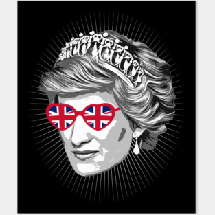 Princess Diana Queen Of Hearts • UK Flag Heart Sunglasses Posters and Art