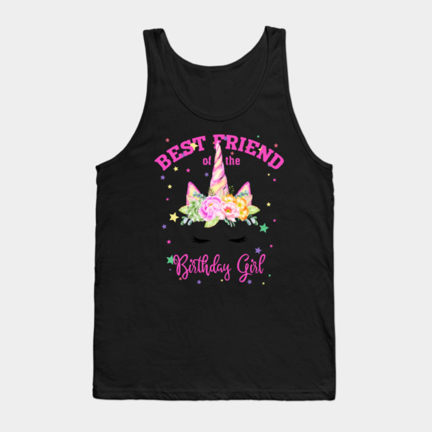 Best Friend of the Birthday Girl! Unicorn Face Theme Gift print Tank Top by creative