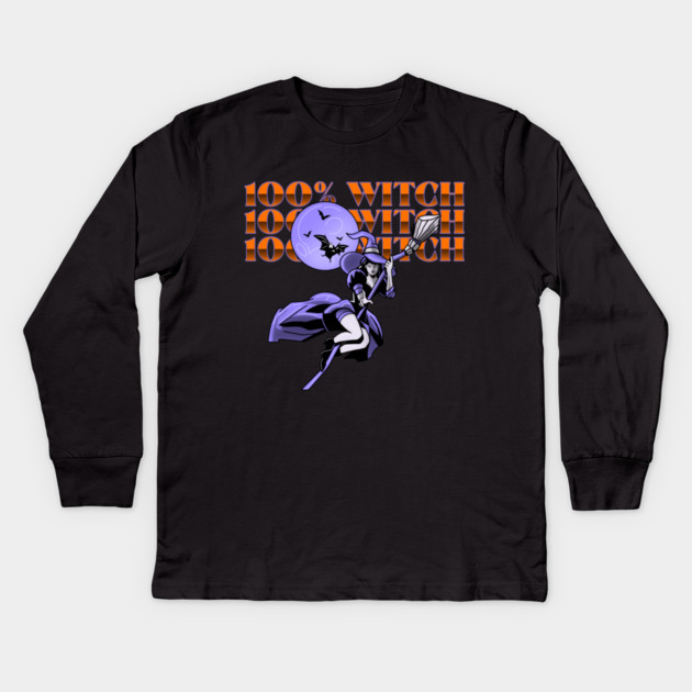 100% Witch Kids Long Sleeve T-Shirt by MCALTees