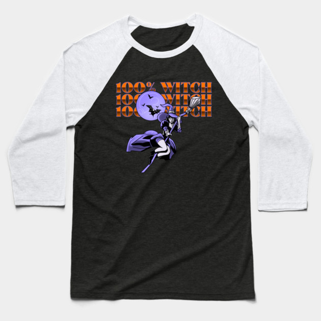 100% Witch Baseball T-Shirt by MCALTees