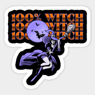 100% Witch Sticker