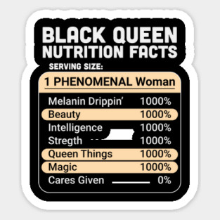 Black Queen Nutrition Facts Sticker