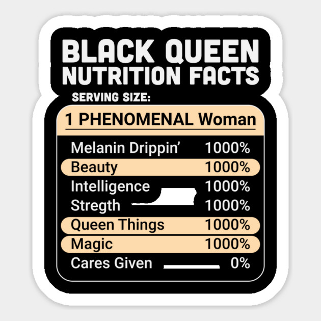 Black Queen Nutrition Facts Magnet by UrbanLifeApparel