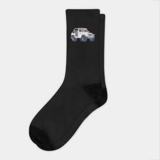 Aesthetic White Jeep Socks