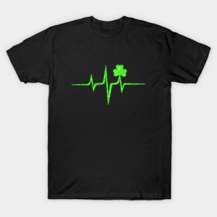 Irish Heartbeat St. Patricks Day Shamrock Music T-Shirt