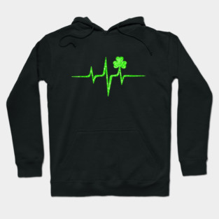 Irish Heartbeat St. Patricks Day Shamrock Music Hoodie