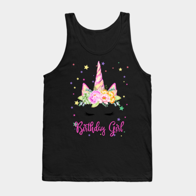 Birthday Girl! Unicorn Lashes design Gift Tank Top by creative