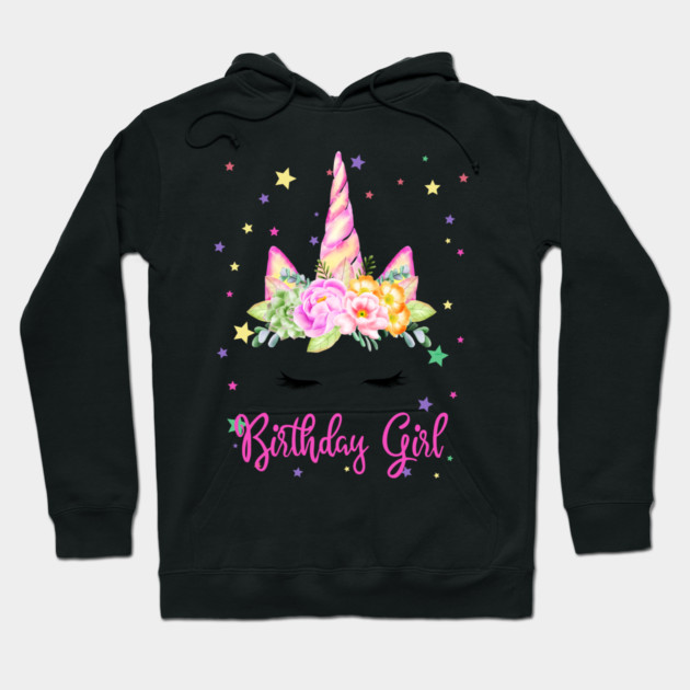 Birthday Girl! Unicorn Lashes design Gift Hoodie by creative