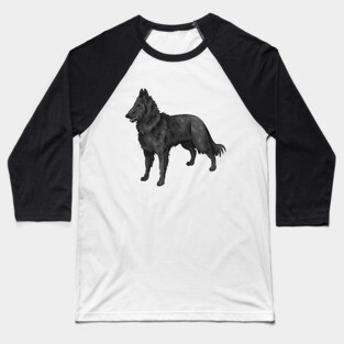 Belgian Shepherd Dog | Groenendael | Cute Dog Cartoon Baseball T-Shirt