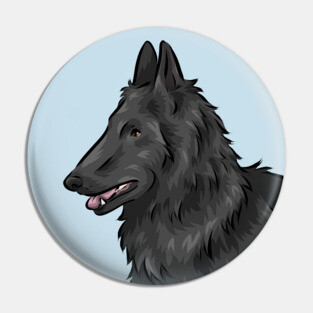 Belgian Shepherd Dog | Groenendael | Cute Dog Cartoon Pin