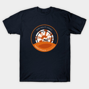 Mars Perseverance Rover Parachute (black and blue backgrounds) T-Shirt