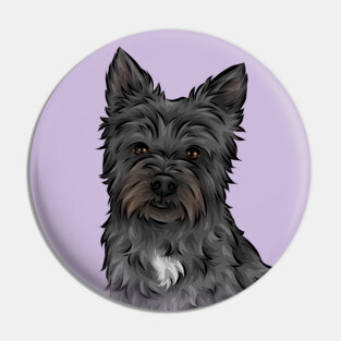 Black Cairn Terrier Dog Pin