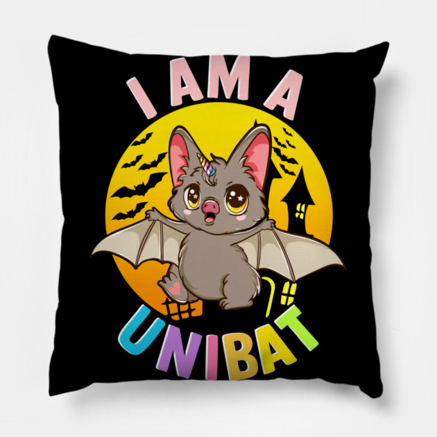 I am a Unibat Halloween Funny Unicorn Bat Gift Pillow by creative