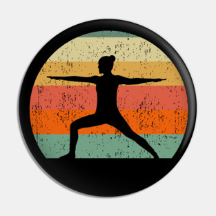 Yoga Warrior at Sunset Pin