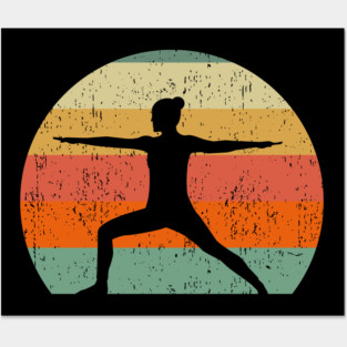 Yoga Warrior at Sunset Posters and Art
