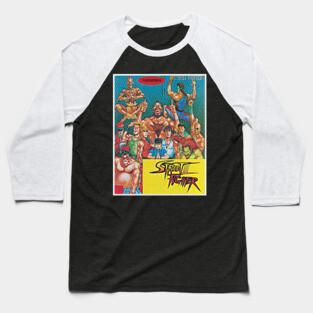 Street Fighter II - Korean Manga Crew Baseball T-Shirt