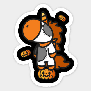 Halloween Unicorn with Pumpkins T Shirts Gifts Sticker