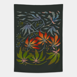 WABI SABI Japanes Maple Leaves Changing Seasons - UnBlink Studio by Jackie Tahara Tapestry