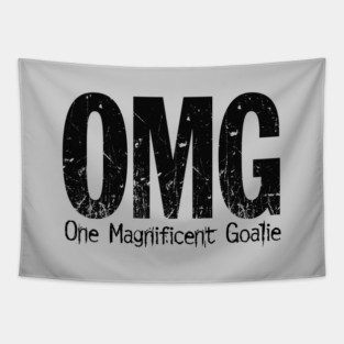 OMG: One Magnificent Goalie – funny ice hockey goalie Tapestry